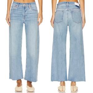RE/DONE Mid Rise Wide Leg Crop Jeans Light Wash Raw Hem Women’s Size 29